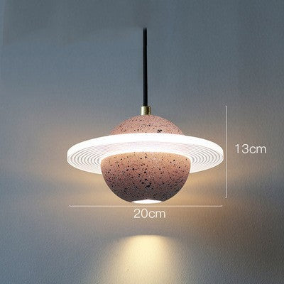 Planet Small Chandelier Red Single Head Bedroom Bedside Lamp