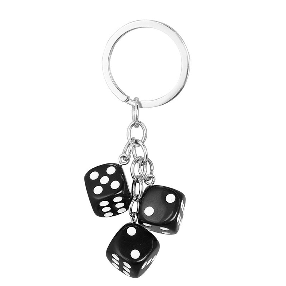 Creative Resin Dice Shape Keychain Pendant Portable Bag Pen Accessories