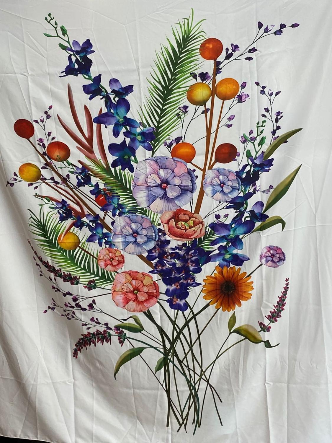 Artistic style embroidery flower tapestry