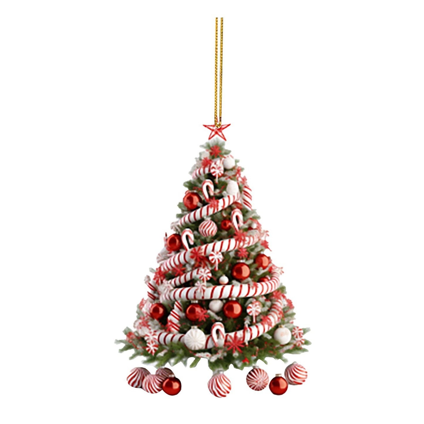 Christmas Tree Pendant Holiday Decoration Acrylic Flat Decorations