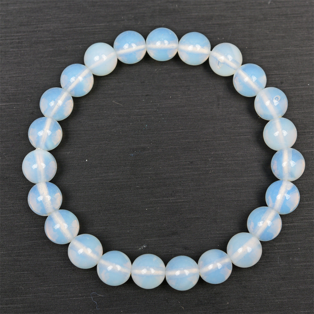 Synthetic Opal Round Beads Earring Bracelet