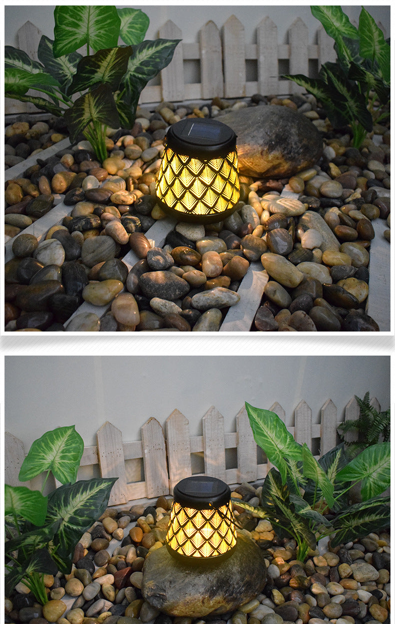 Wrought Iron Hollow Solar Lantern