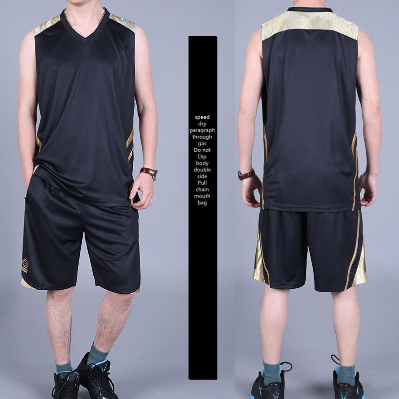 Basketball Sports Suit Men's Summer Casual Wear Sleeveless Thin Vest Running Suit Shorts Sportswear