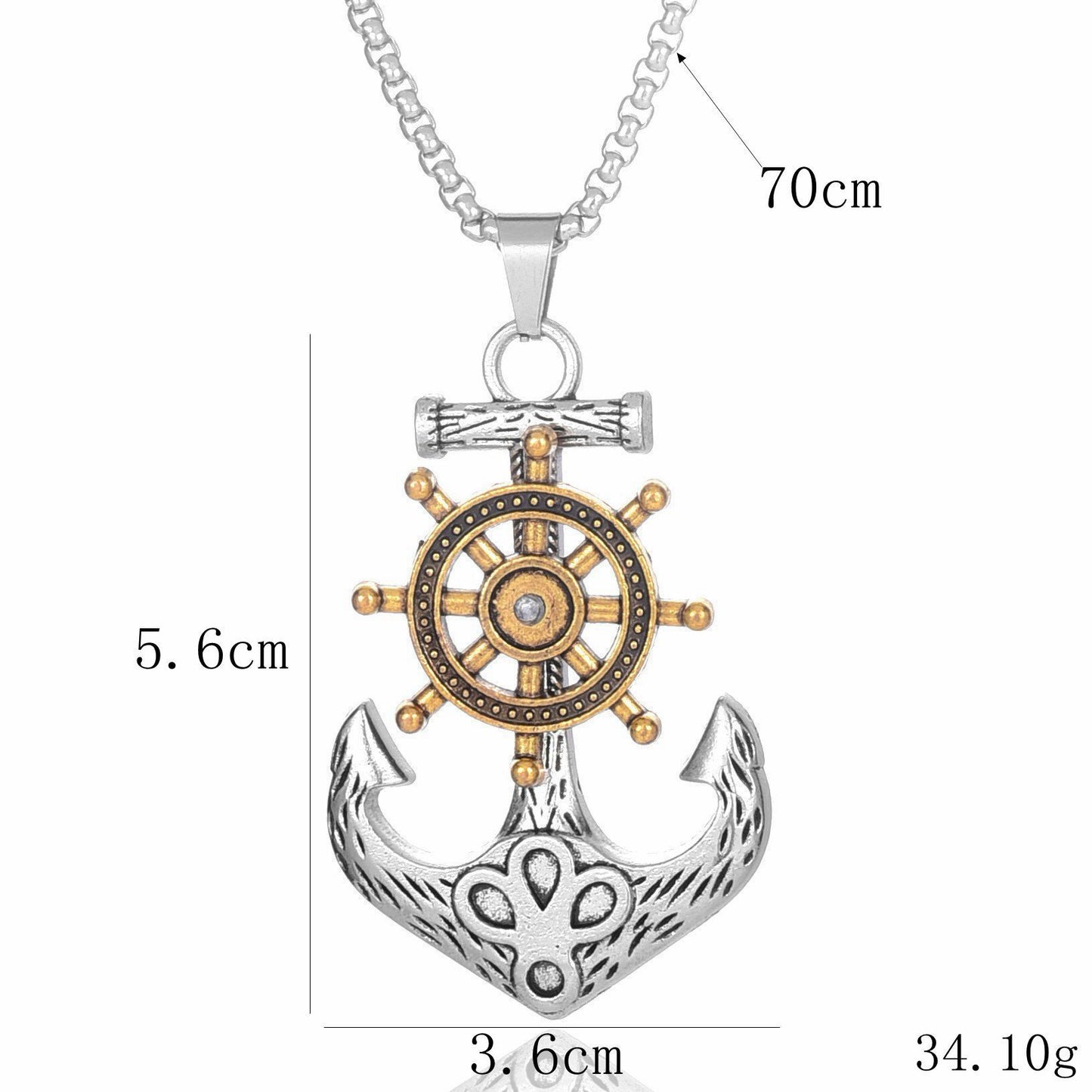 Vintage Anchor Necklace Fashion Street Hip Hop Sweater Chain For Women Men