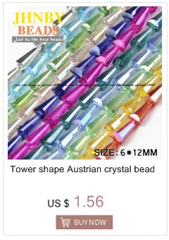 JHNBY Tower shape Upscale Austrian crystal beads conical loose beads glass ball 6*12mm 50pcs supply bracelet Jewelry Making DIY