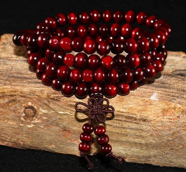 108 Beads 8mm Natural Sandalwood Buddhist Buddha Meditation Beads Bracelet For Women Men Prayer Bead Rosary Hanging Decoration