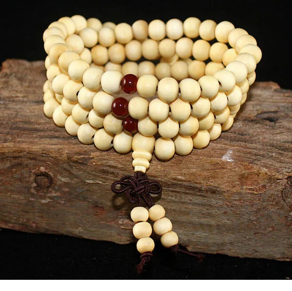 108 Beads 8mm Natural Sandalwood Buddhist Buddha Meditation Beads Bracelet For Women Men Prayer Bead Rosary Hanging Decoration