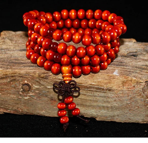 108 Beads 8mm Natural Sandalwood Buddhist Buddha Meditation Beads Bracelet For Women Men Prayer Bead Rosary Hanging Decoration