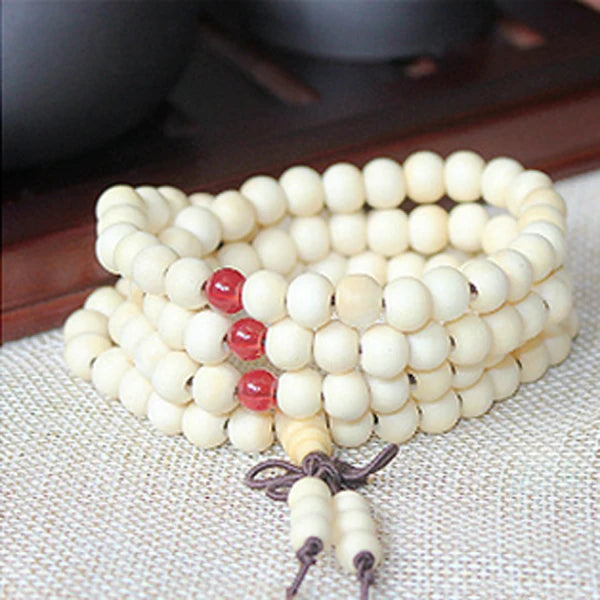 108 Beads 8mm Natural Sandalwood Buddhist Buddha Meditation Beads Bracelet For Women Men Prayer Bead Rosary Hanging Decoration