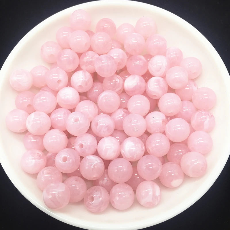 Wholesale  6 8 10 mm Acrylic Clouds Beads Effect Round BEADS Spacer Loose Beads Craft DIY