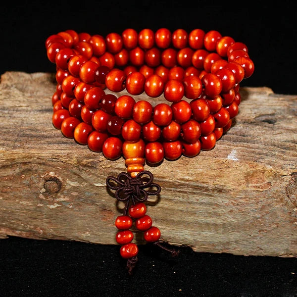 108 Beads 8mm Natural Sandalwood Buddhist Buddha Meditation Beads Bracelet For Women Men Prayer Bead Rosary Hanging Decoration