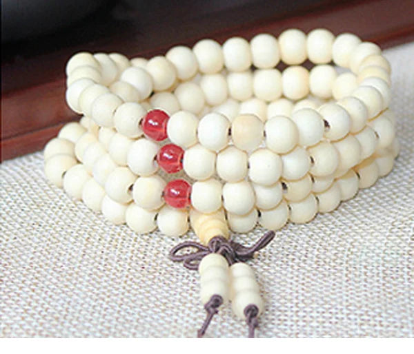 108 Beads 8mm Natural Sandalwood Buddhist Buddha Meditation Beads Bracelet For Women Men Prayer Bead Rosary Hanging Decoration