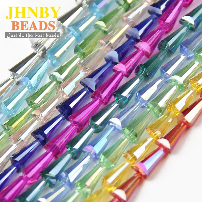 JHNBY Tower shape Upscale Austrian crystal beads conical loose beads glass ball 6*12mm 50pcs supply bracelet Jewelry Making DIY