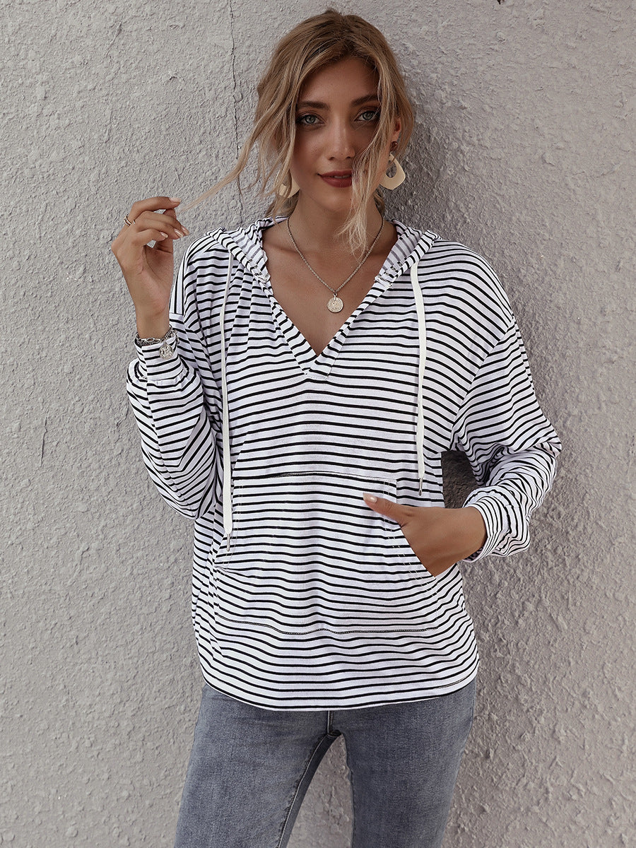 Striped Top Women's Clothing Loose Sweater