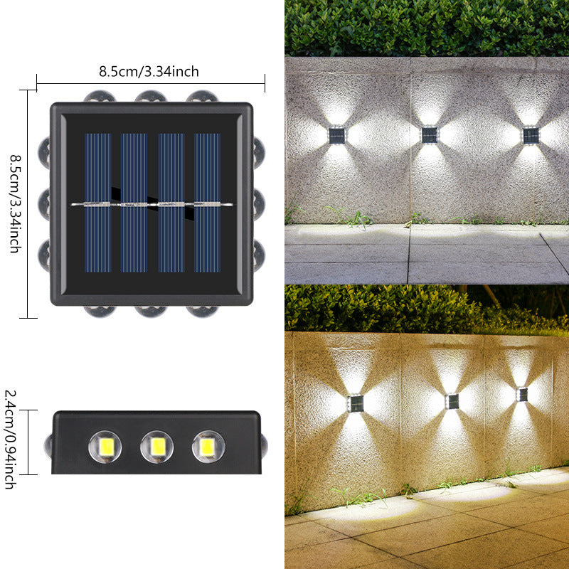 Solar Outdoor Wall Convex Mirror Wall Lamp Outdoor Courtyard Decoration Spotlight Villa Exterior Wall Garden Layout Wall Washer