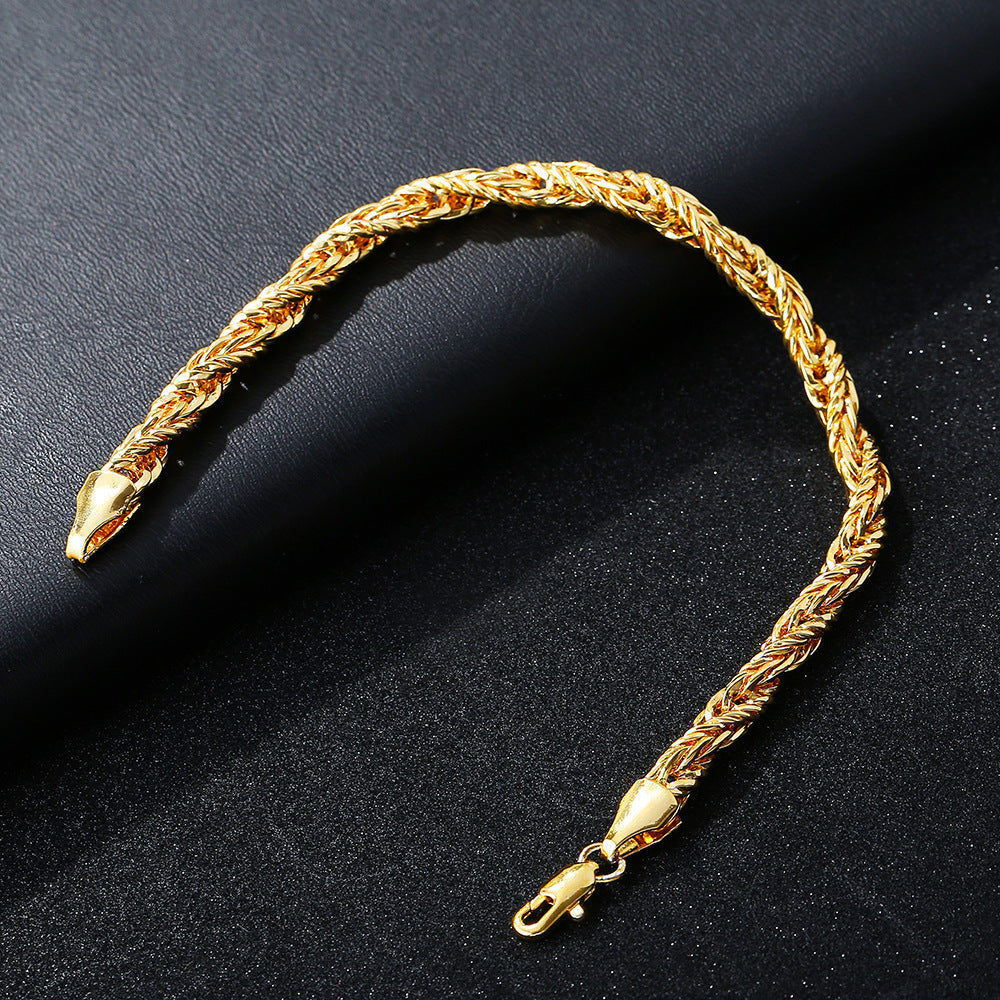 Men's Twisted String Domineering 18K Gold Necklace