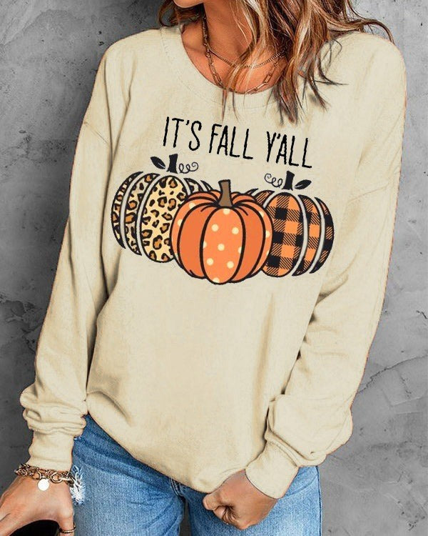 Women's Halloween Pumpkin English Printed Sweater