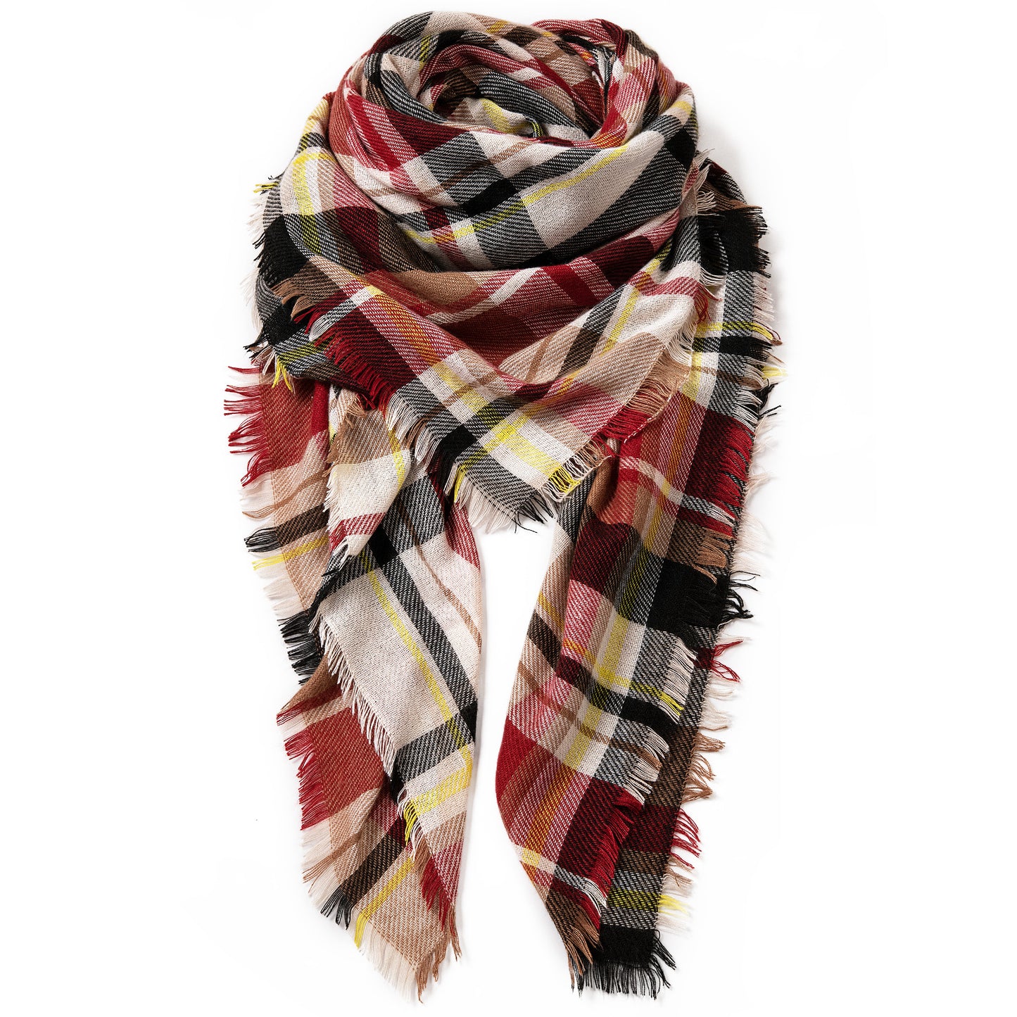 European And American Autumn And Winter 48 Plaid Square Scarf Shawl