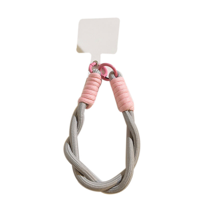 Short Braided Rope Wrist Keychain Pendant