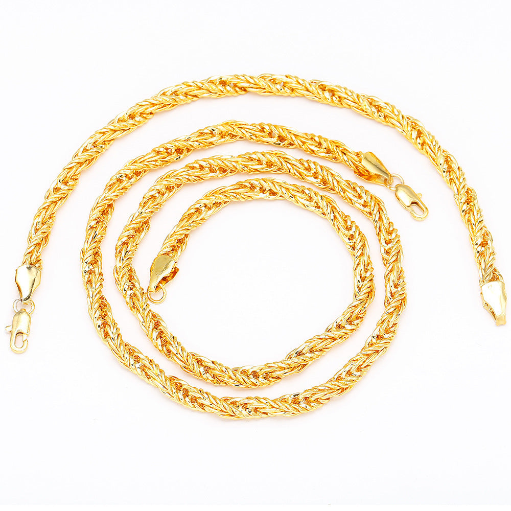 Men's Twisted String Domineering 18K Gold Necklace