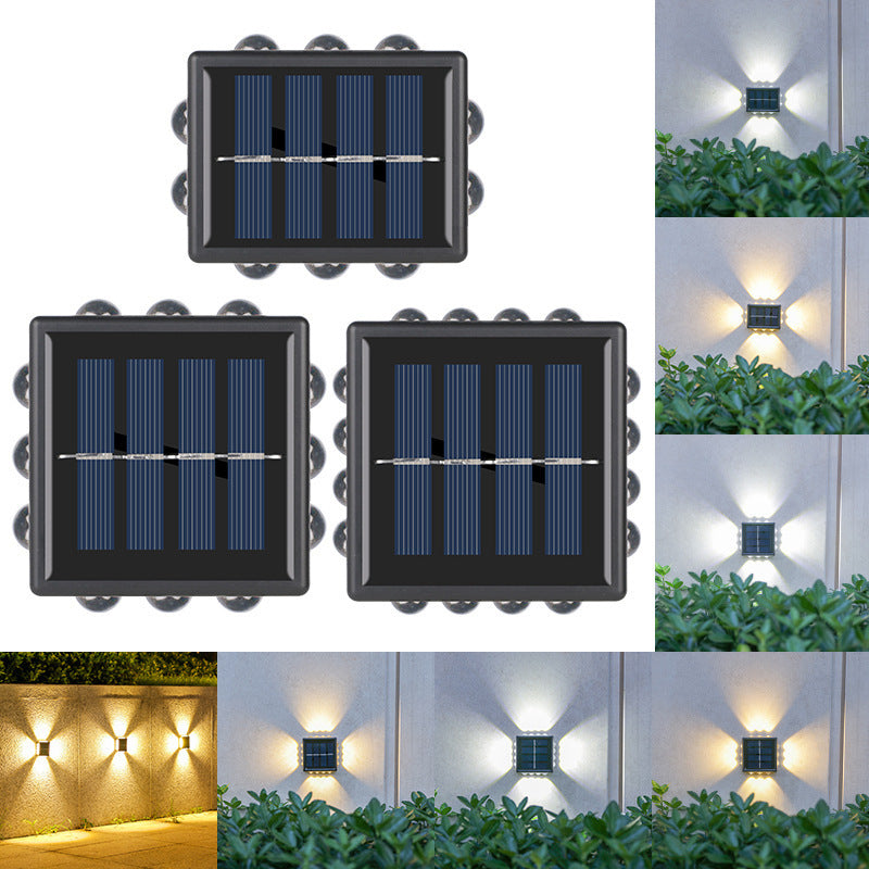 Solar Outdoor Wall Convex Mirror Wall Lamp Outdoor Courtyard Decoration Spotlight Villa Exterior Wall Garden Layout Wall Washer