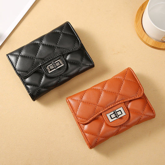 Women's Classic Style Rhombus Wallet Short Clutch