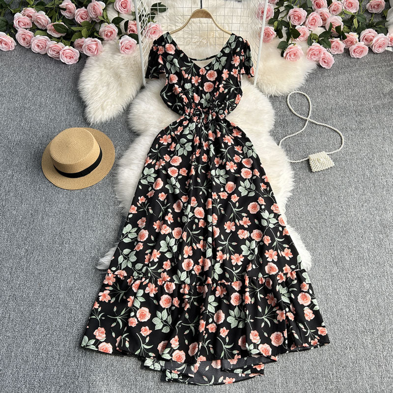 Women's Fairy Temperamental Floral Dress Summer