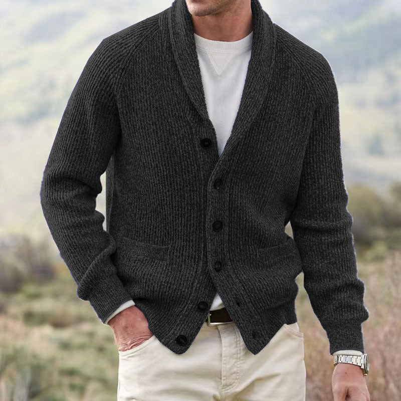 Men's Lapel Multi-button Thickening Cardigan Coat