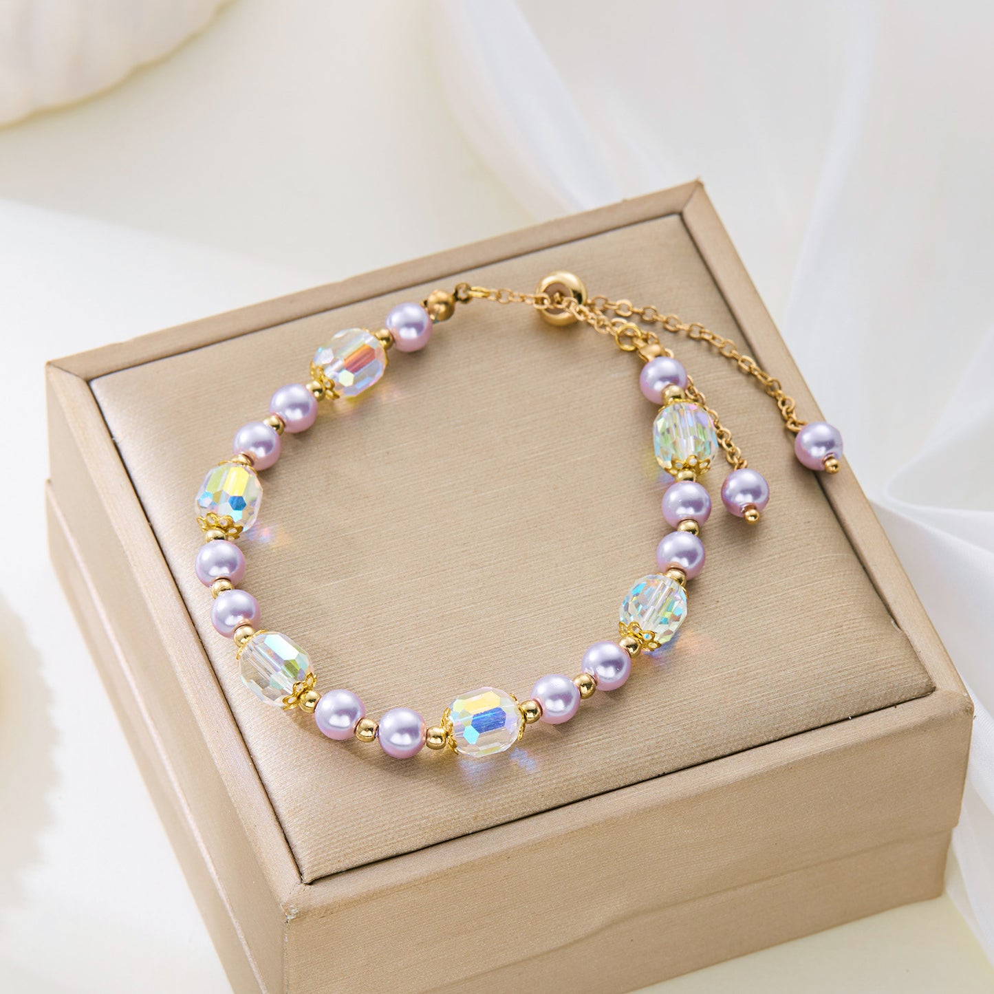 Retro Crystal Pearl Bracelet Female Niche