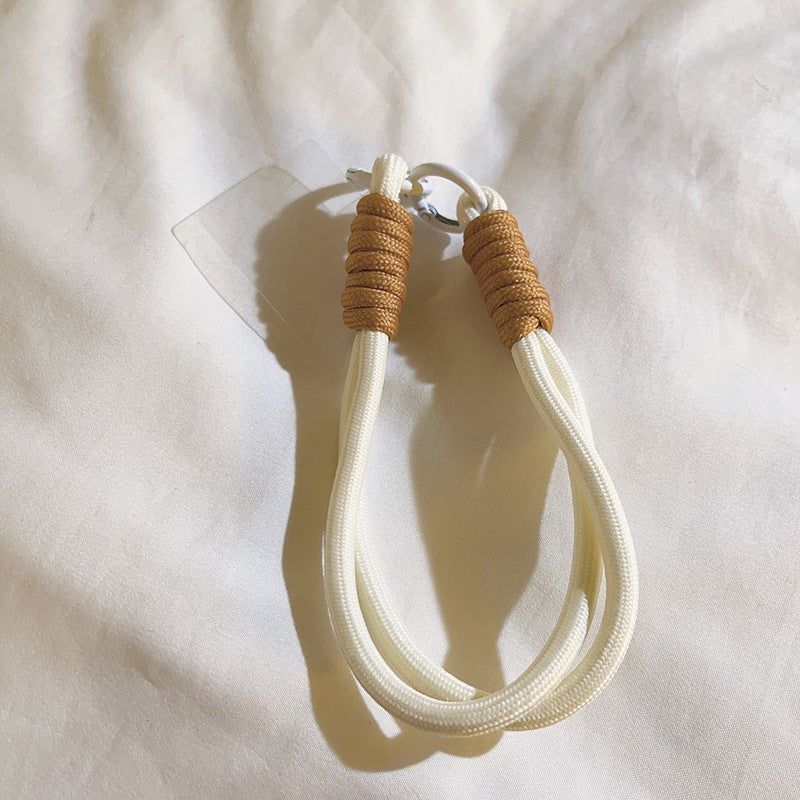 Short Braided Rope Wrist Keychain Pendant