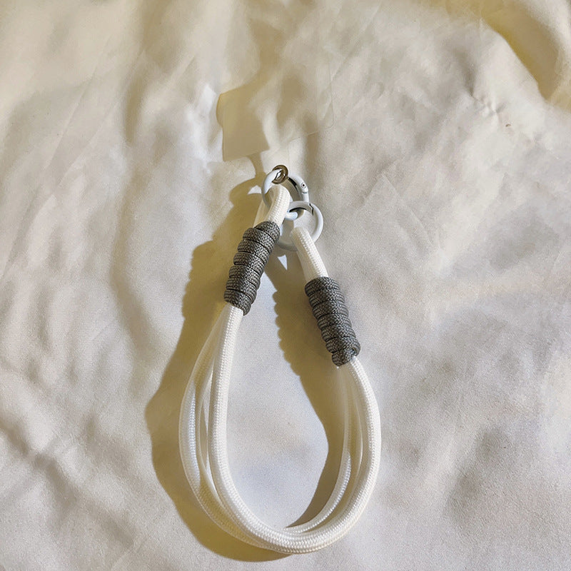 Short Braided Rope Wrist Keychain Pendant