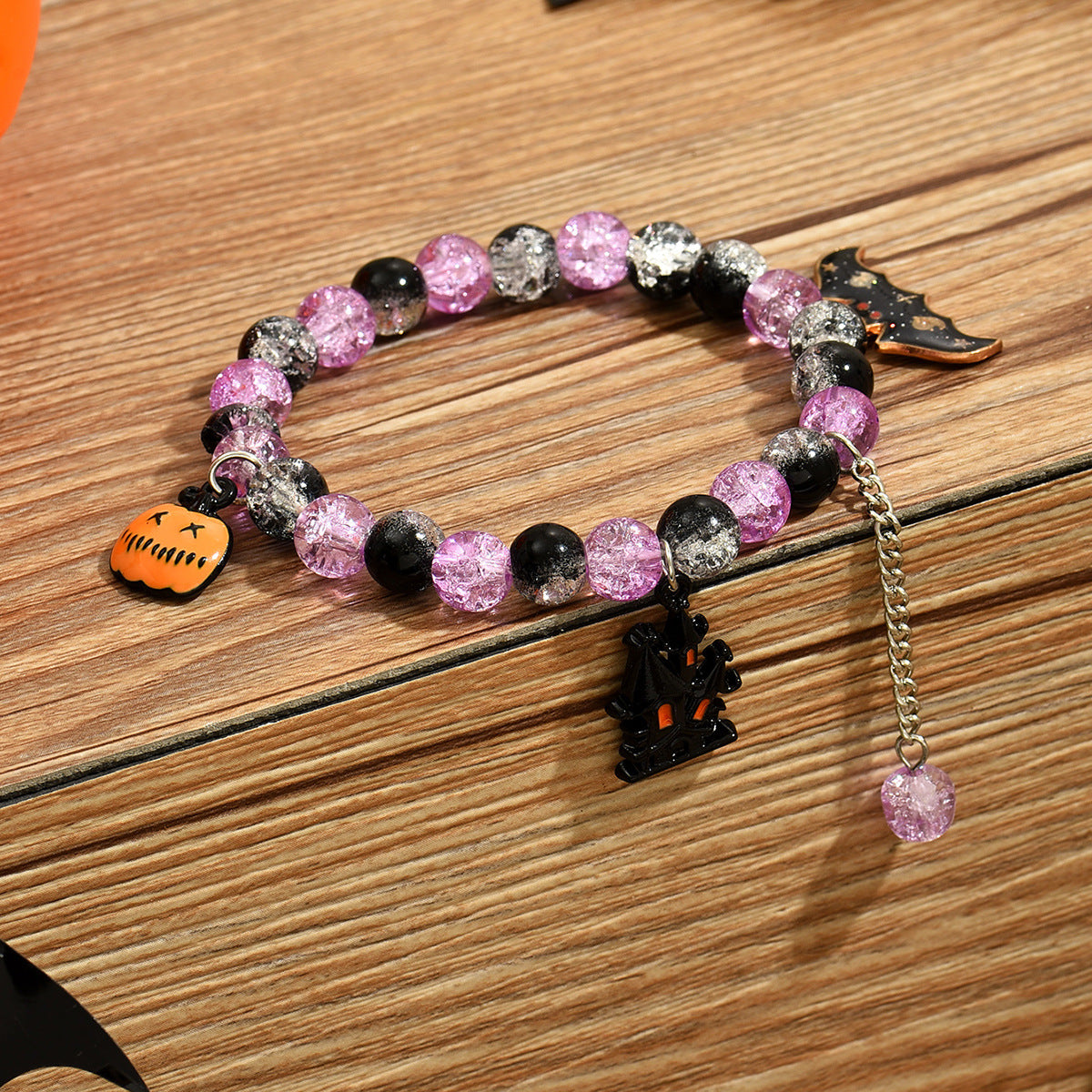 Crack Crystal Ball Bracelet Pumpkin Pendant Bracelet