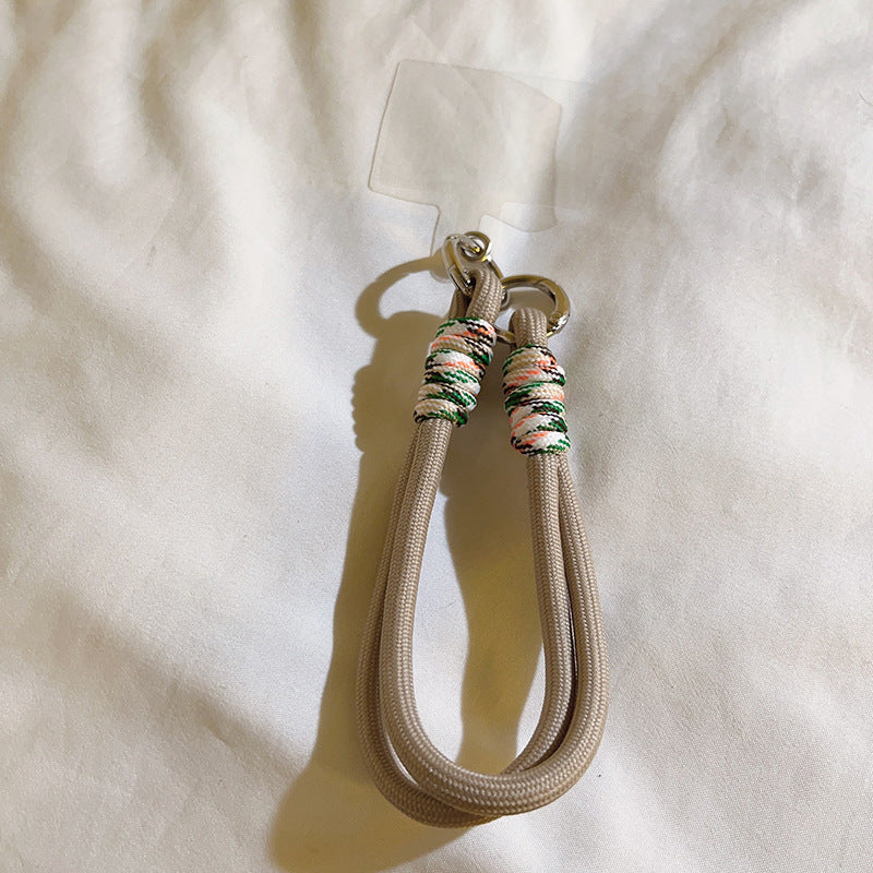 Short Braided Rope Wrist Keychain Pendant