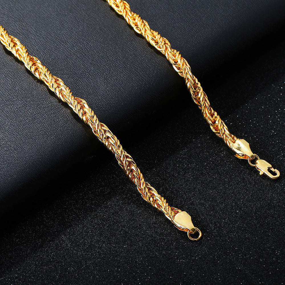 Men's Twisted String Domineering 18K Gold Necklace