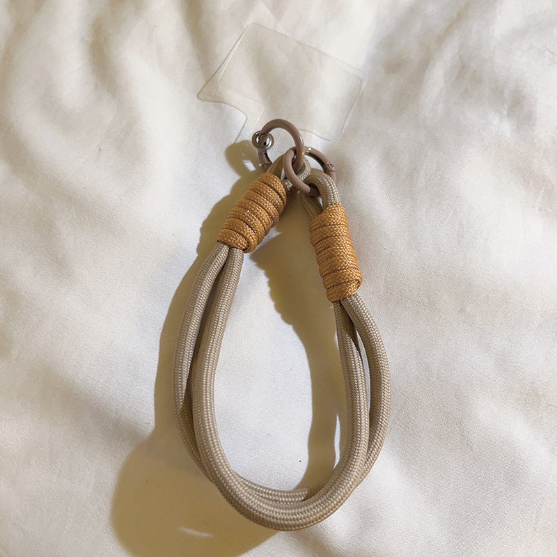 Short Braided Rope Wrist Keychain Pendant