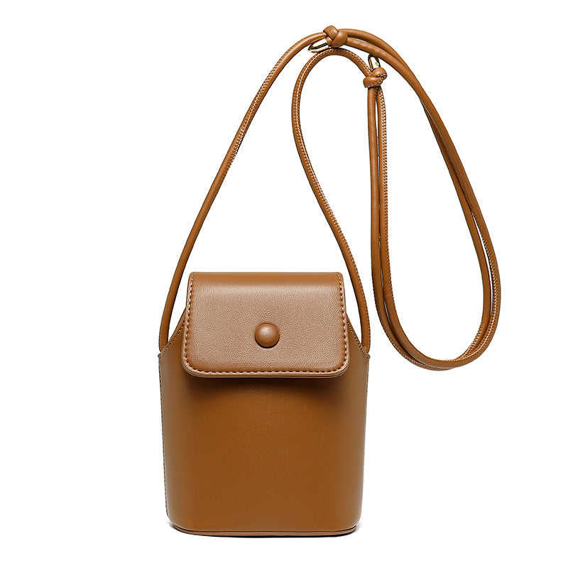 Korean PU Mobile Phone Bag Retro Women's Bucket Bag