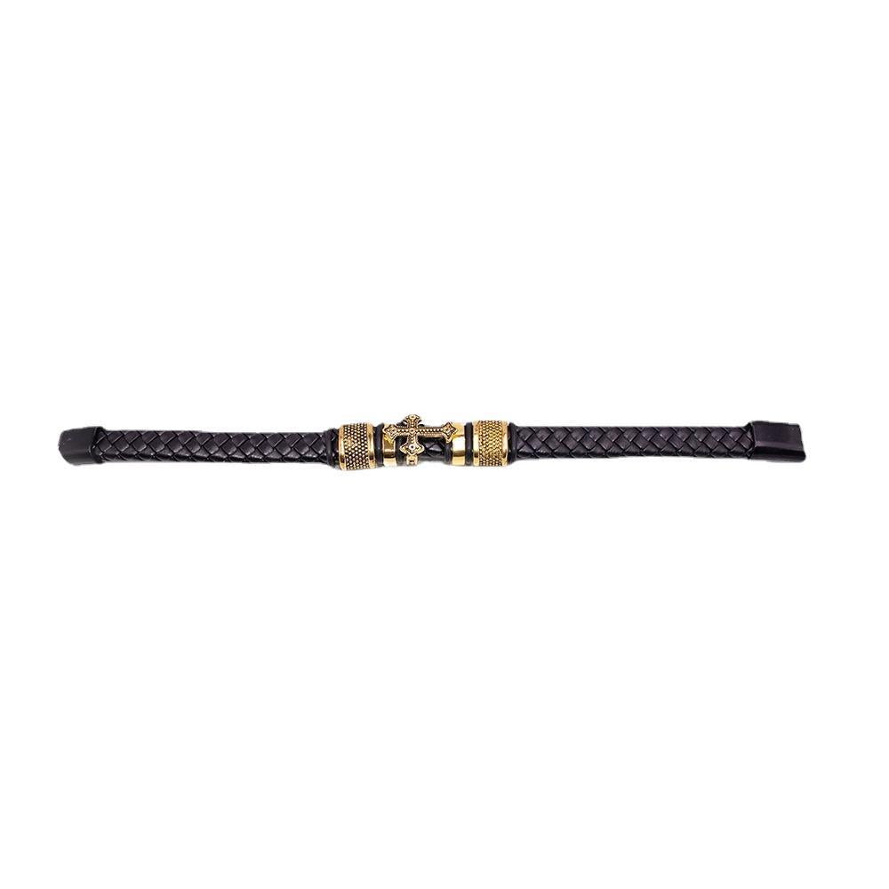 Woven Bracelet Woven Cross Men's Punk