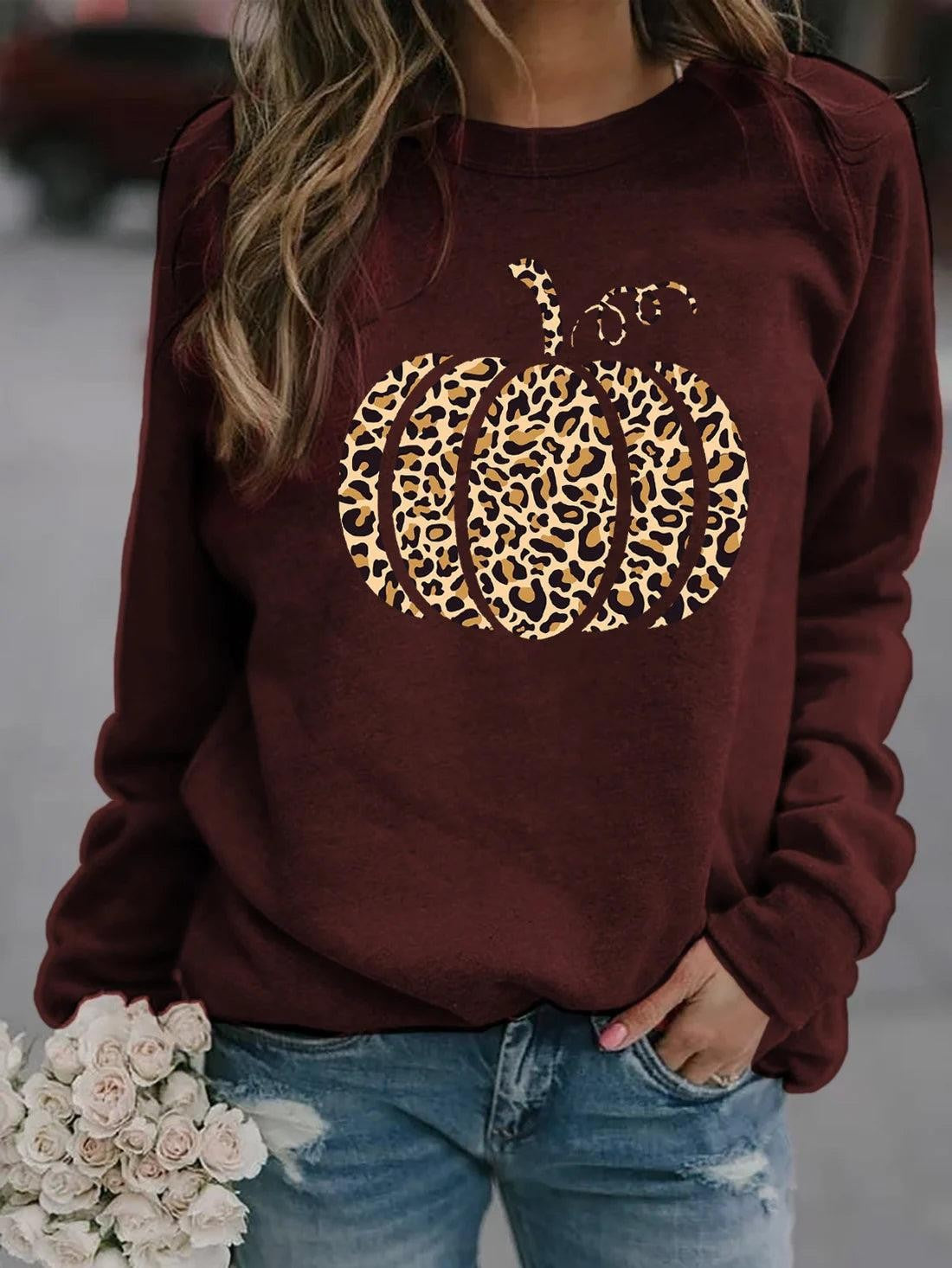 Women's Halloween Pumpkin English Printed Sweater