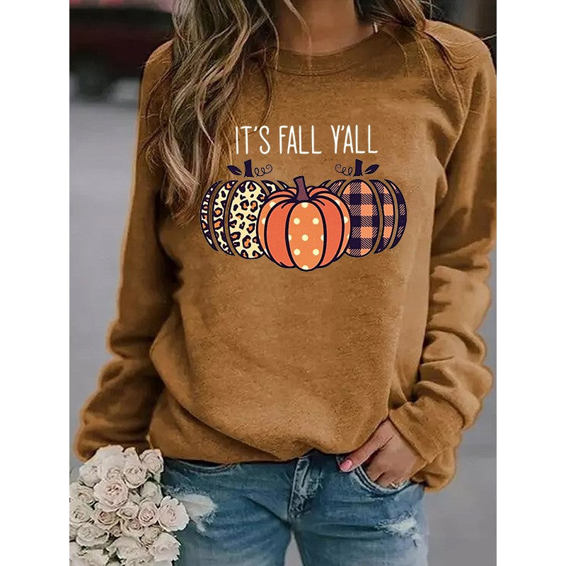 Women's Halloween Pumpkin English Printed Sweater