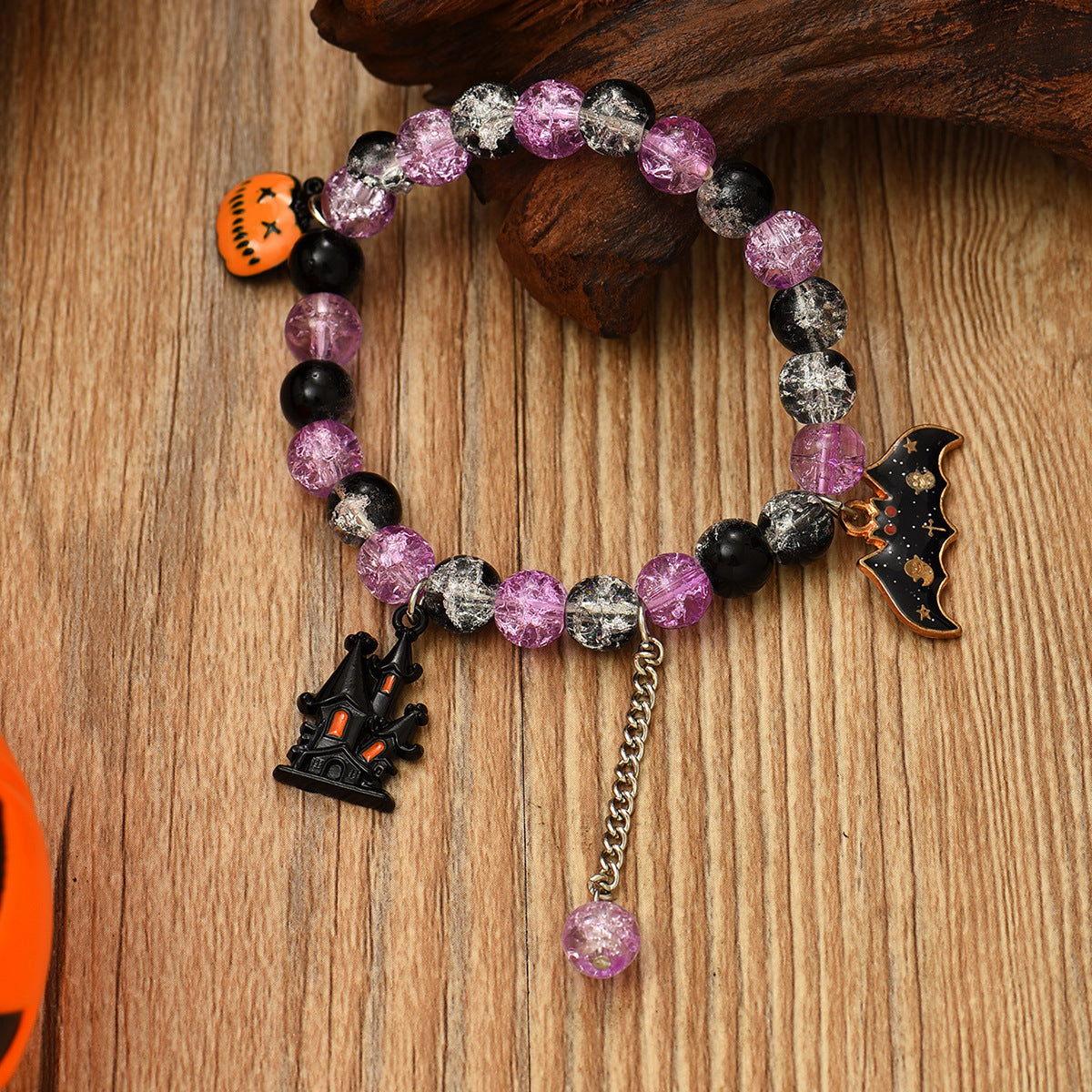 Crack Crystal Ball Bracelet Pumpkin Pendant Bracelet