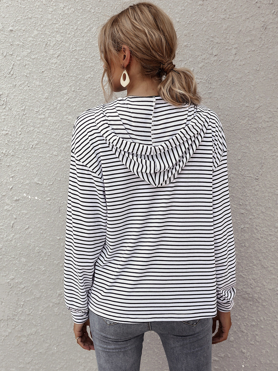 Striped Top Women's Clothing Loose Sweater