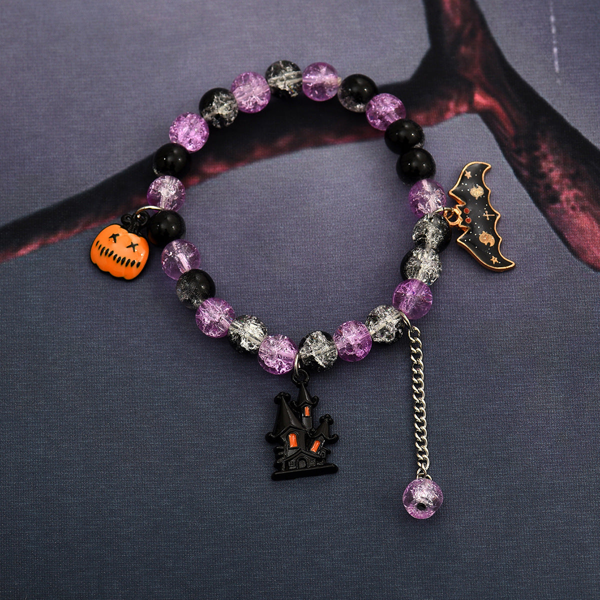 Crack Crystal Ball Bracelet Pumpkin Pendant Bracelet