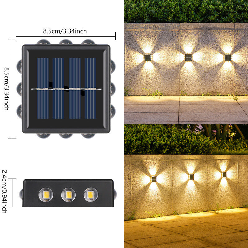 Solar Outdoor Wall Convex Mirror Wall Lamp Outdoor Courtyard Decoration Spotlight Villa Exterior Wall Garden Layout Wall Washer