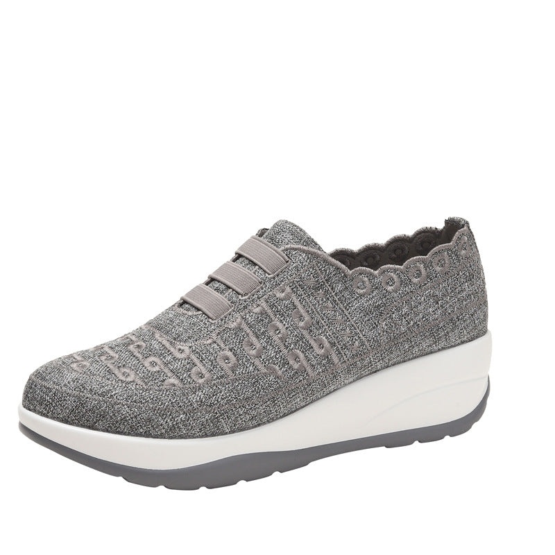 Fly Woven Mesh Slip-on Women's Shoes Breathable And Lightweight