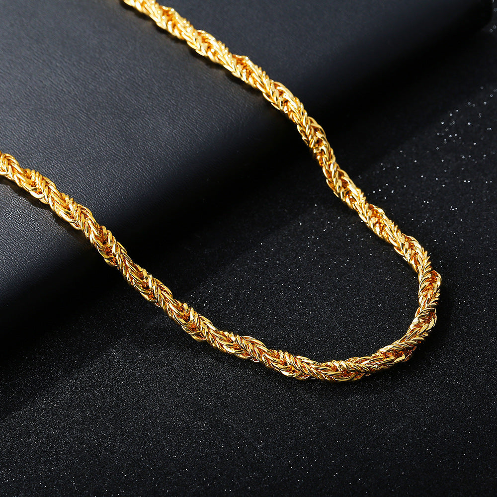 Men's Twisted String Domineering 18K Gold Necklace