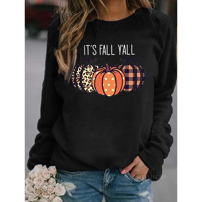 Women's Halloween Pumpkin English Printed Sweater