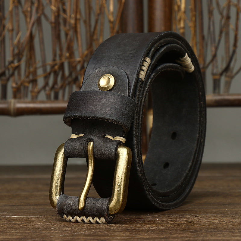 Handmade Retro First Layer Cow Leather Belt