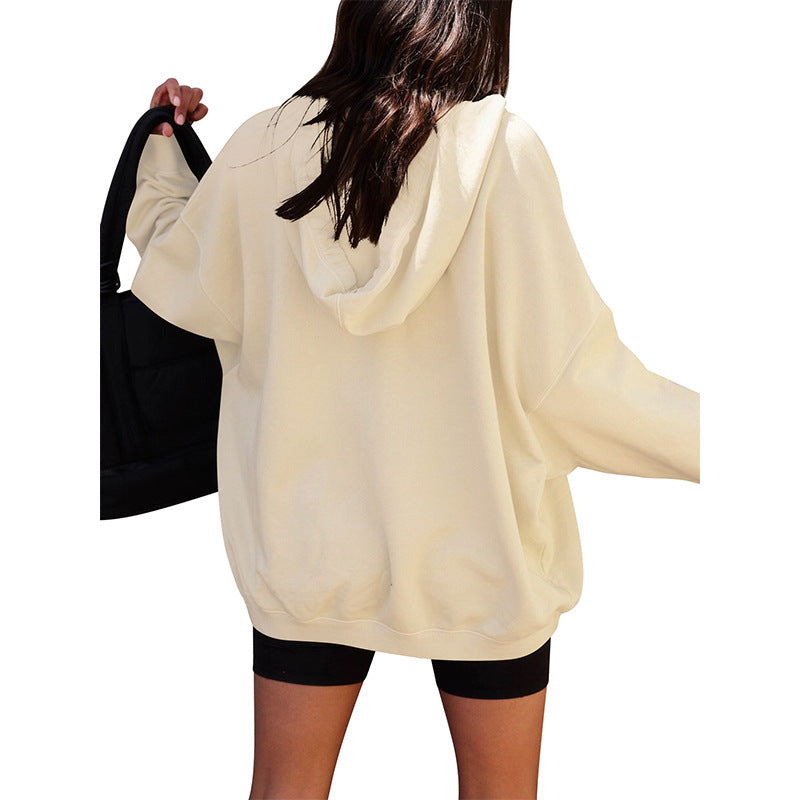 Women's Oversized Casual Hooded Pocket Sweatshirt