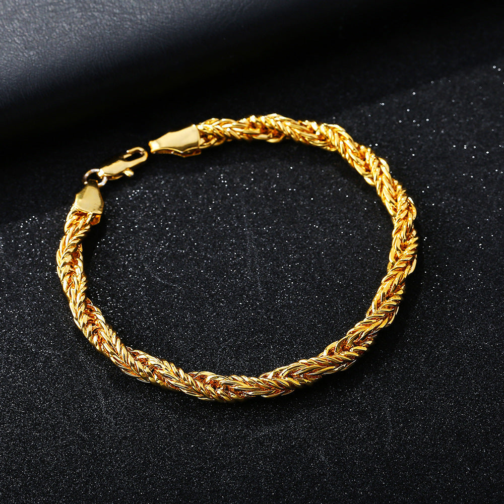 Men's Twisted String Domineering 18K Gold Necklace