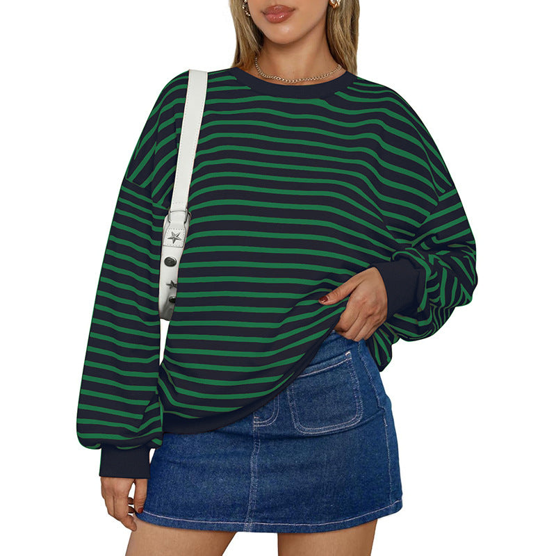 Cross Border TK Amazon Hot Oversized Loose Casual Striped Bathroom